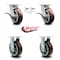 Service Caster 6 Inch Kingpinless Poly on Polyolefin Wheel Caster Swivel Locks 2 Rigid, 2PK SCC-KP30S620-PPUR-BSL-2-R-2 - alternate 6